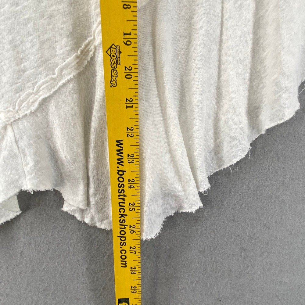 We The Free Rosie Tank Top Sz S Optic White Linen Blend Ruffle Hem V Neck - Picture 4 of 10